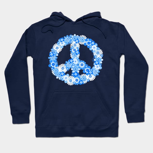 Peace Sign Blue Hoodie by mistflower